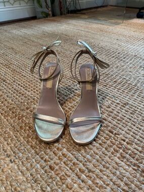 Gold metallic heels